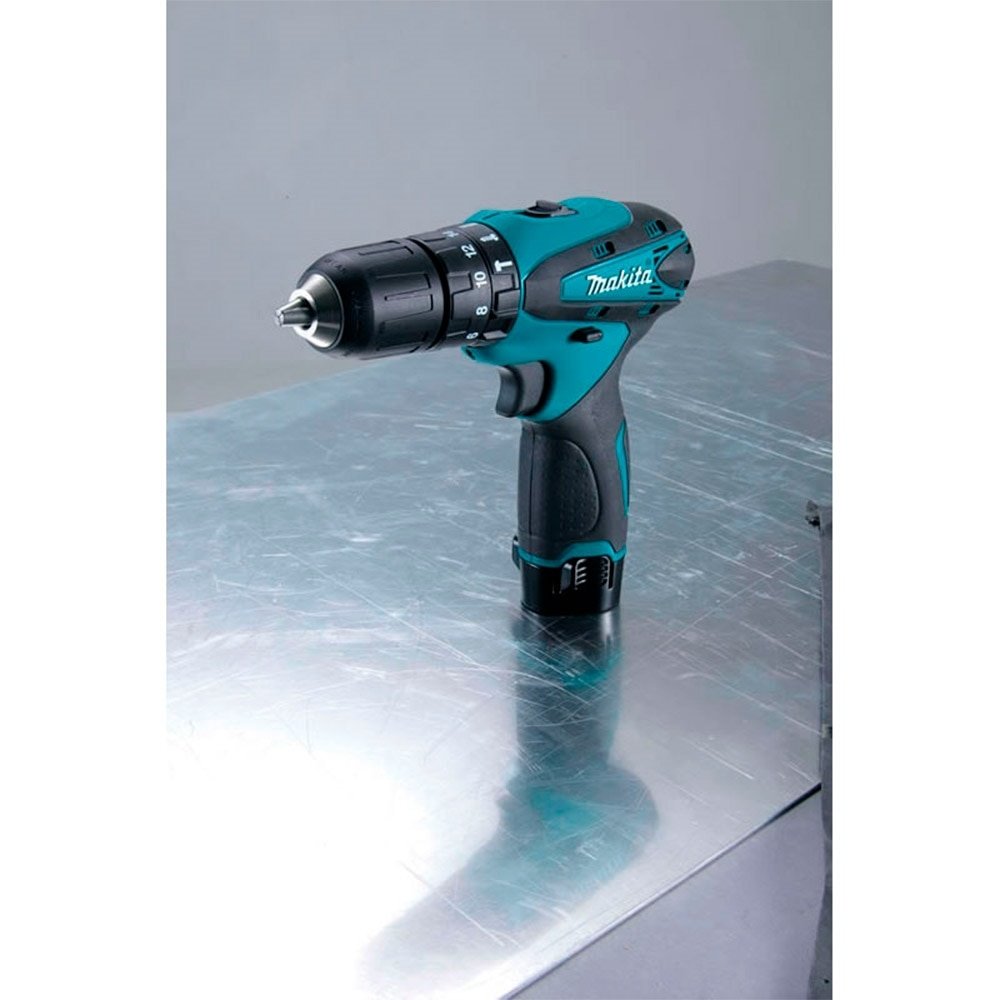Furadeira/Parafusadeira de Impacto Makita HP330DWE, 10mm, 3/8", Preto/Azul, Bateria
