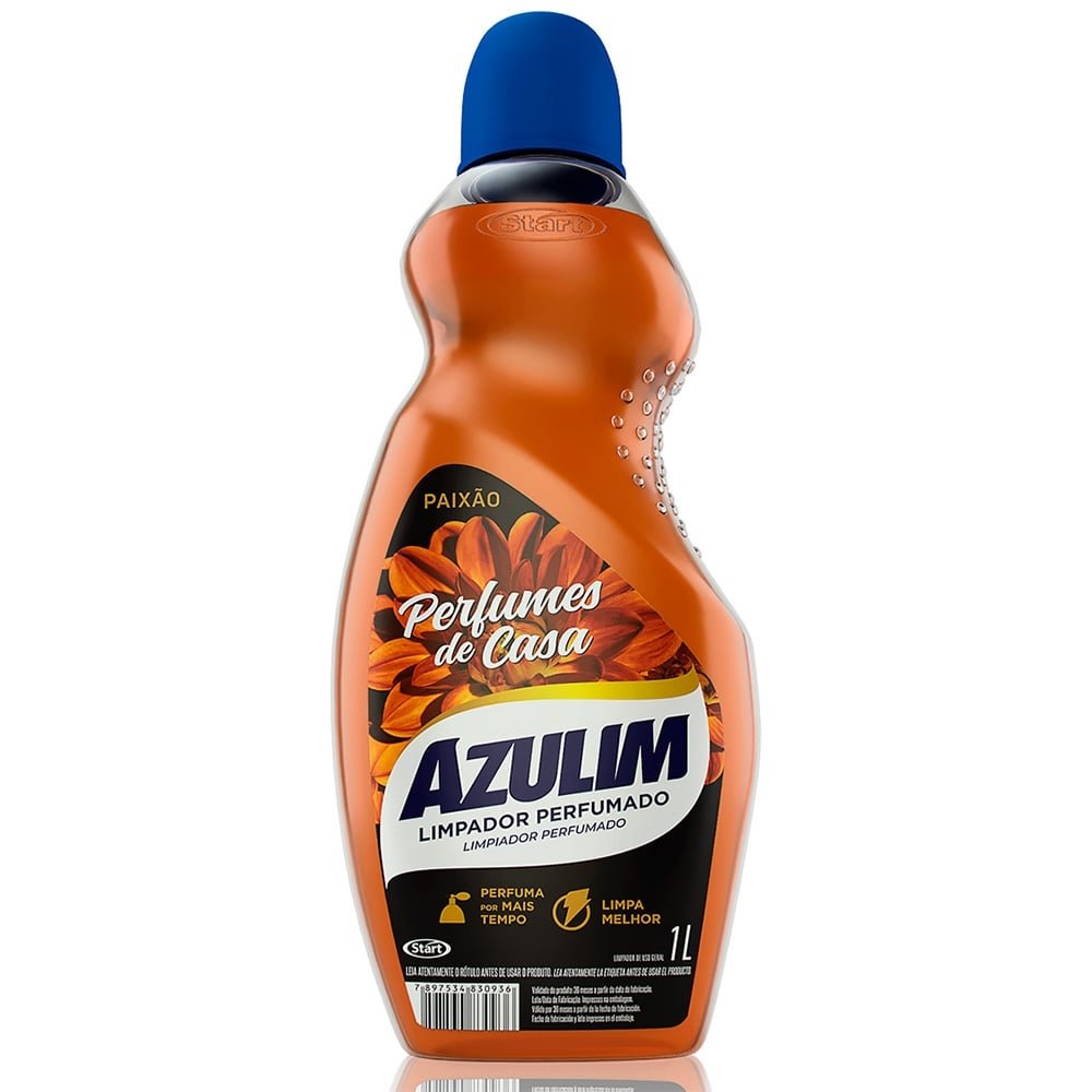 Limpador Azulim Perfumado Paixão 1 Litro ¿ Embalagem 12 Unidades