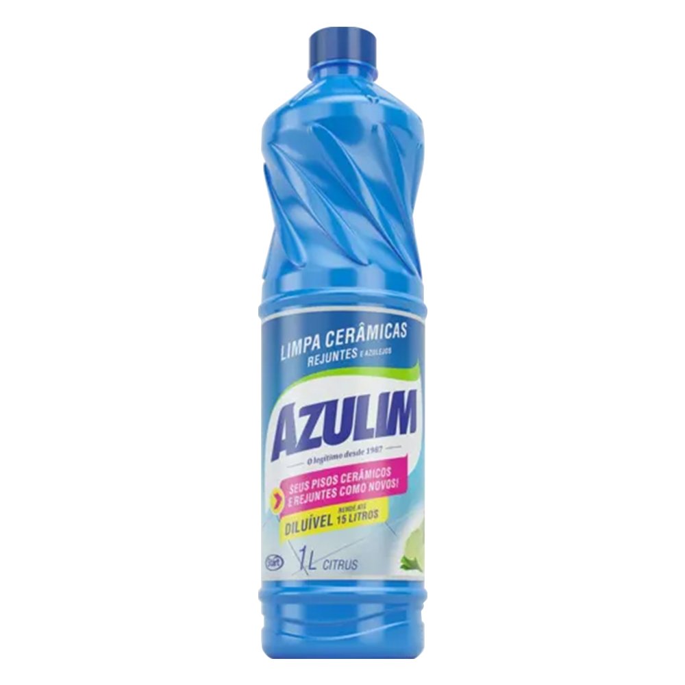 Limpa Cêramica e Azulejos Azulim 1 Litro - Embalagem com 12 Unidades