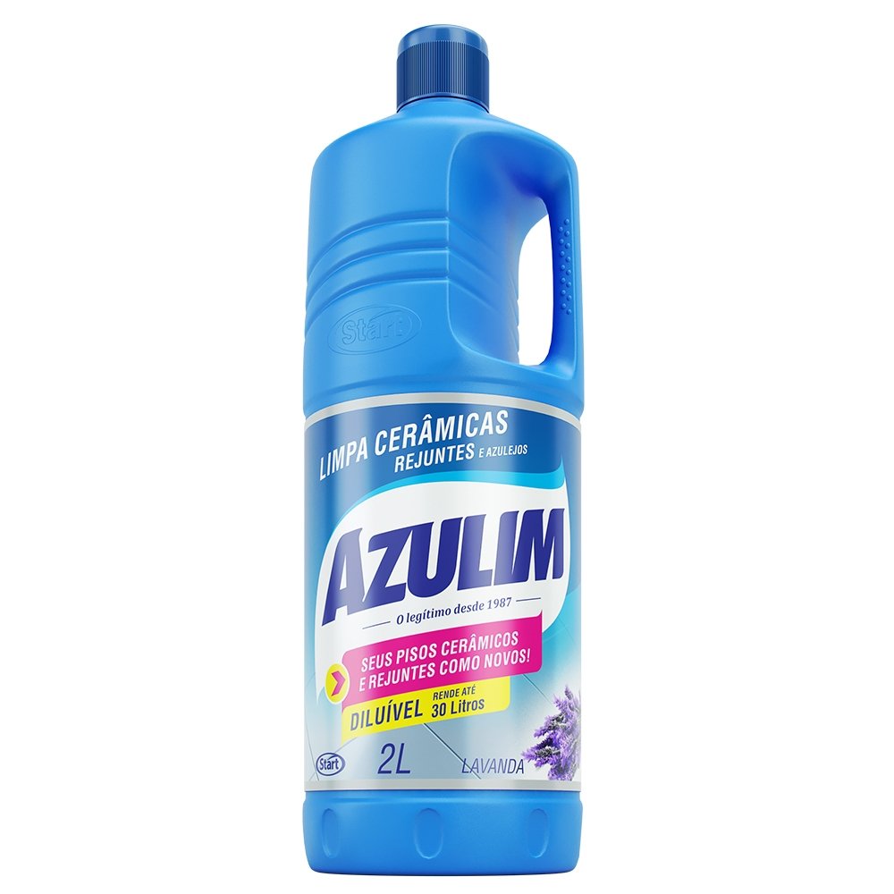 Limpador Azulim Cerâmicas e Azulejos Lavanda 2L - Embalagem com 6 Unidades