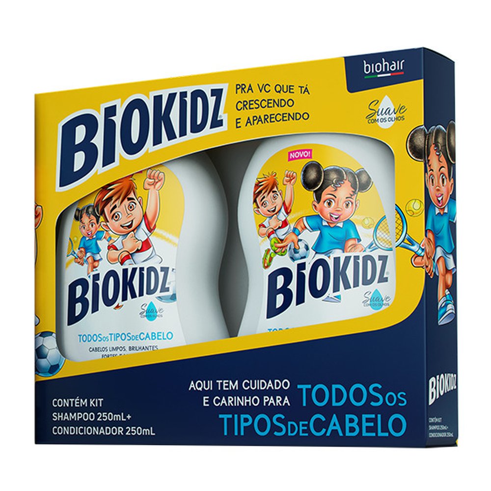 Biokidz Kit Shampoo/condicionador Infantil Todos Tipos de Cabelos 6x2x250ml