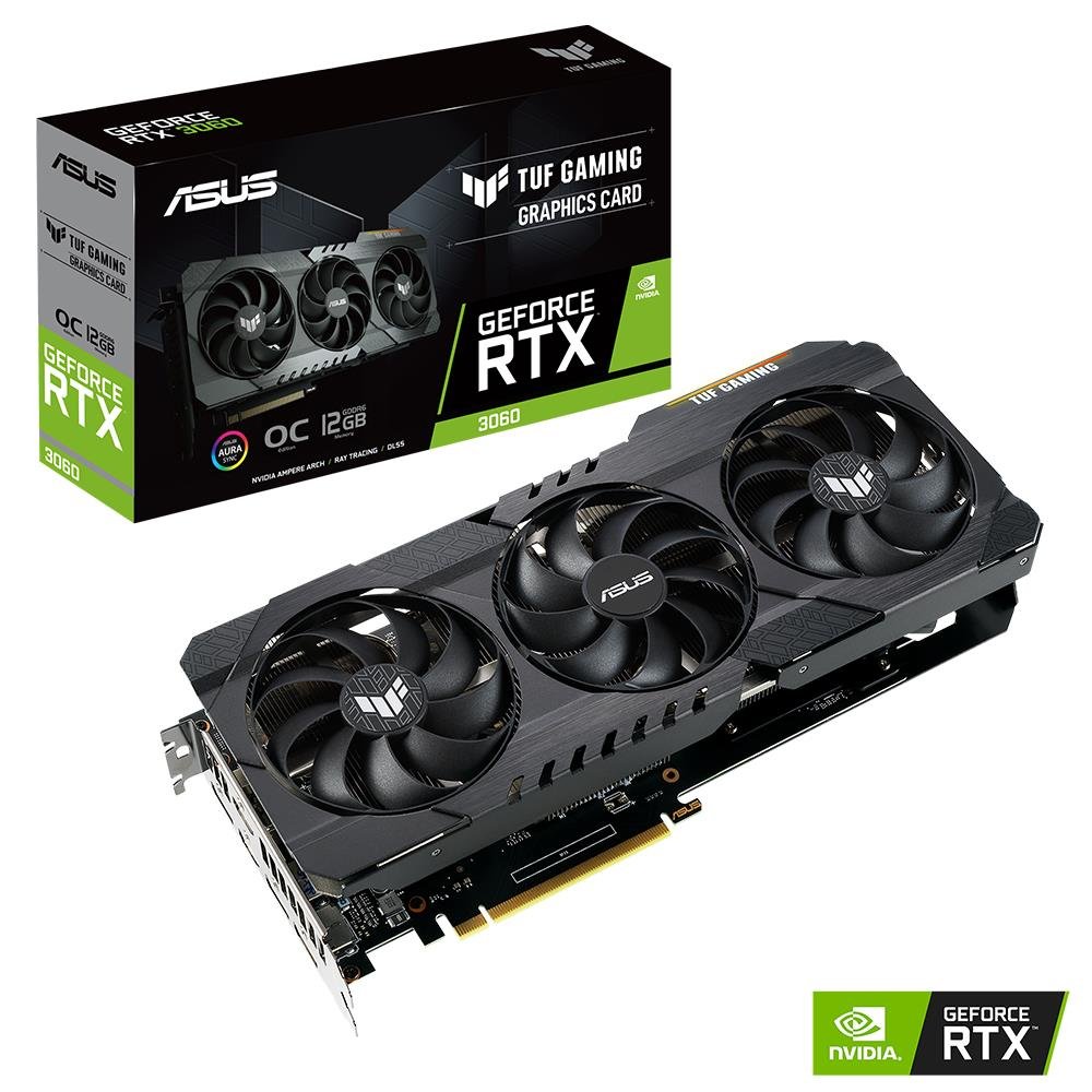 Placa De Video Asus Geforce Rtx 3060 V2 Oc Tuf Gaming 12gb Gddr6 192-bit Tuf-rtx3060-o12g-v2-gaming