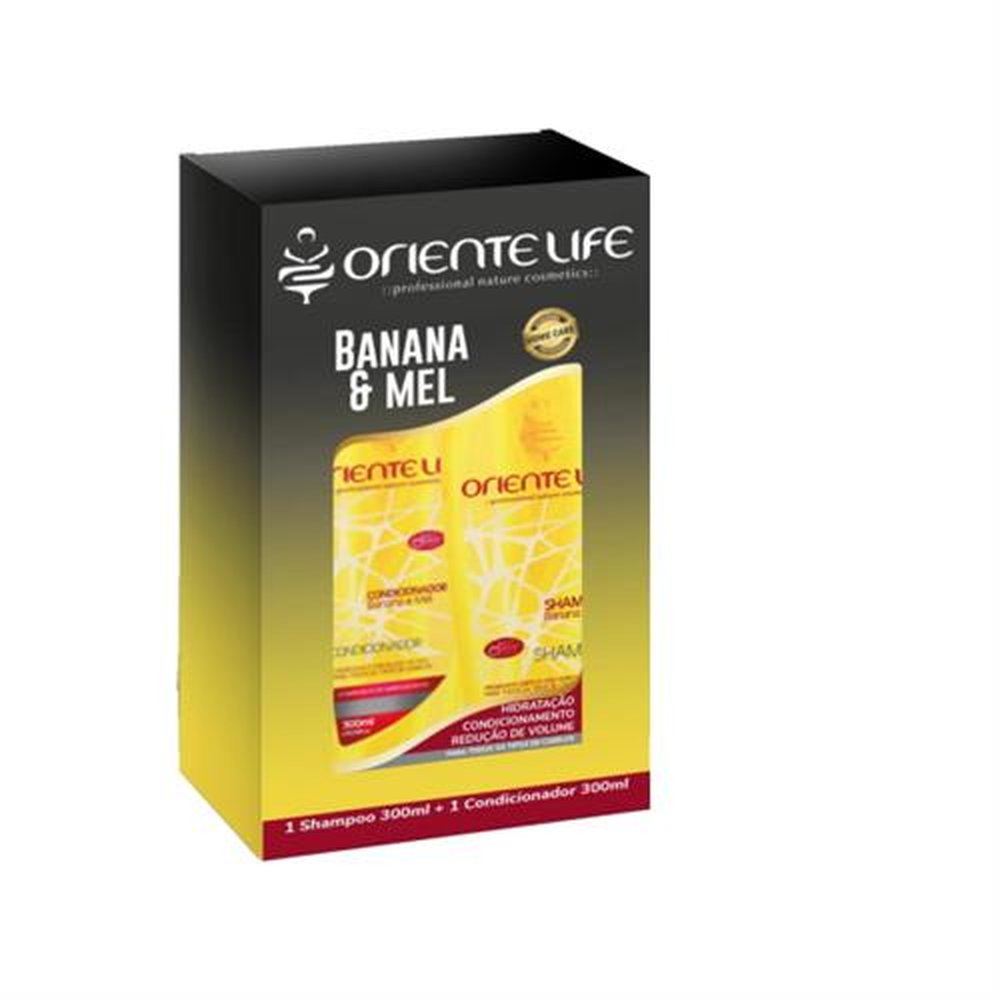 Kit Shampoo e Condicionador Banana e Mel 300ml Oriente Life