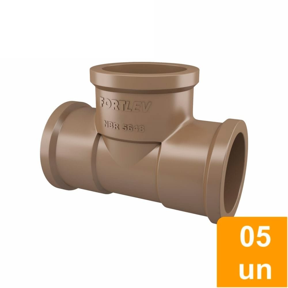 Tee Soldável Fortlev 60mm - Embalagem com 5 Unidades