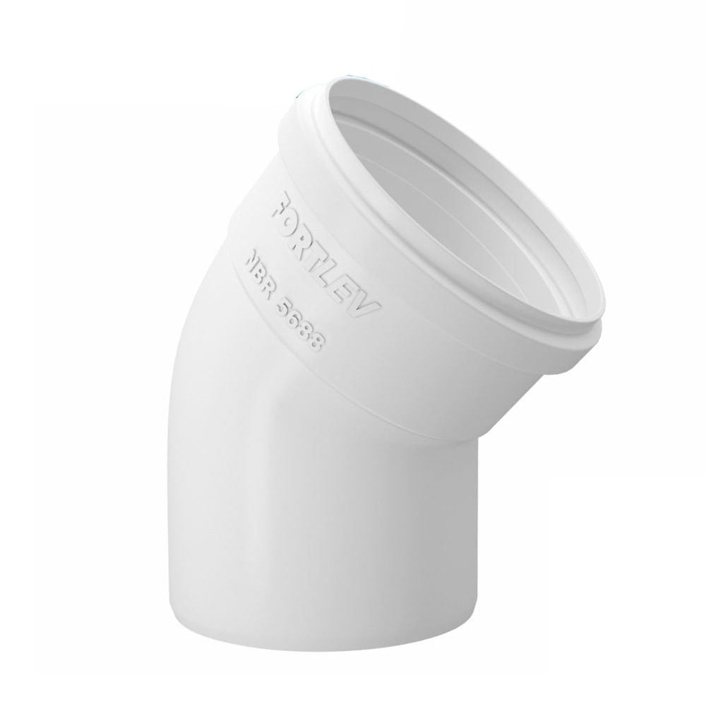 Joelho Esgoto 45 Fortlev 75mm - Embalagem com 10 Unidades