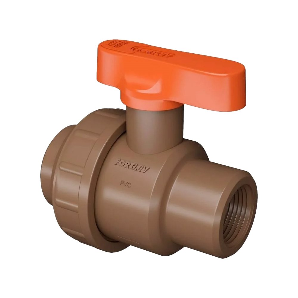 Registro Esfera Fortlev com União Soldável PVC 20mm - Embalagem com 10 Unidades