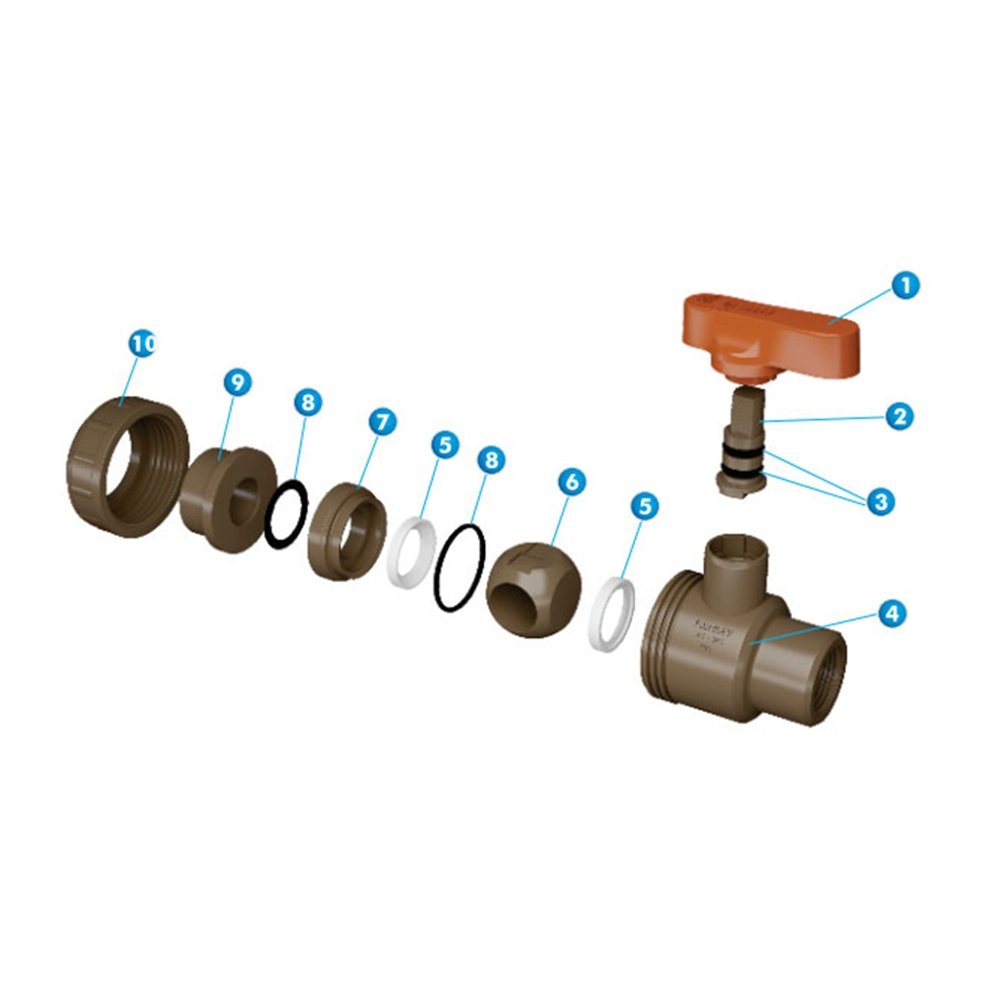 Registro Esfera Fortlev com União Soldável PVC 20mm - Embalagem com 10 Unidades