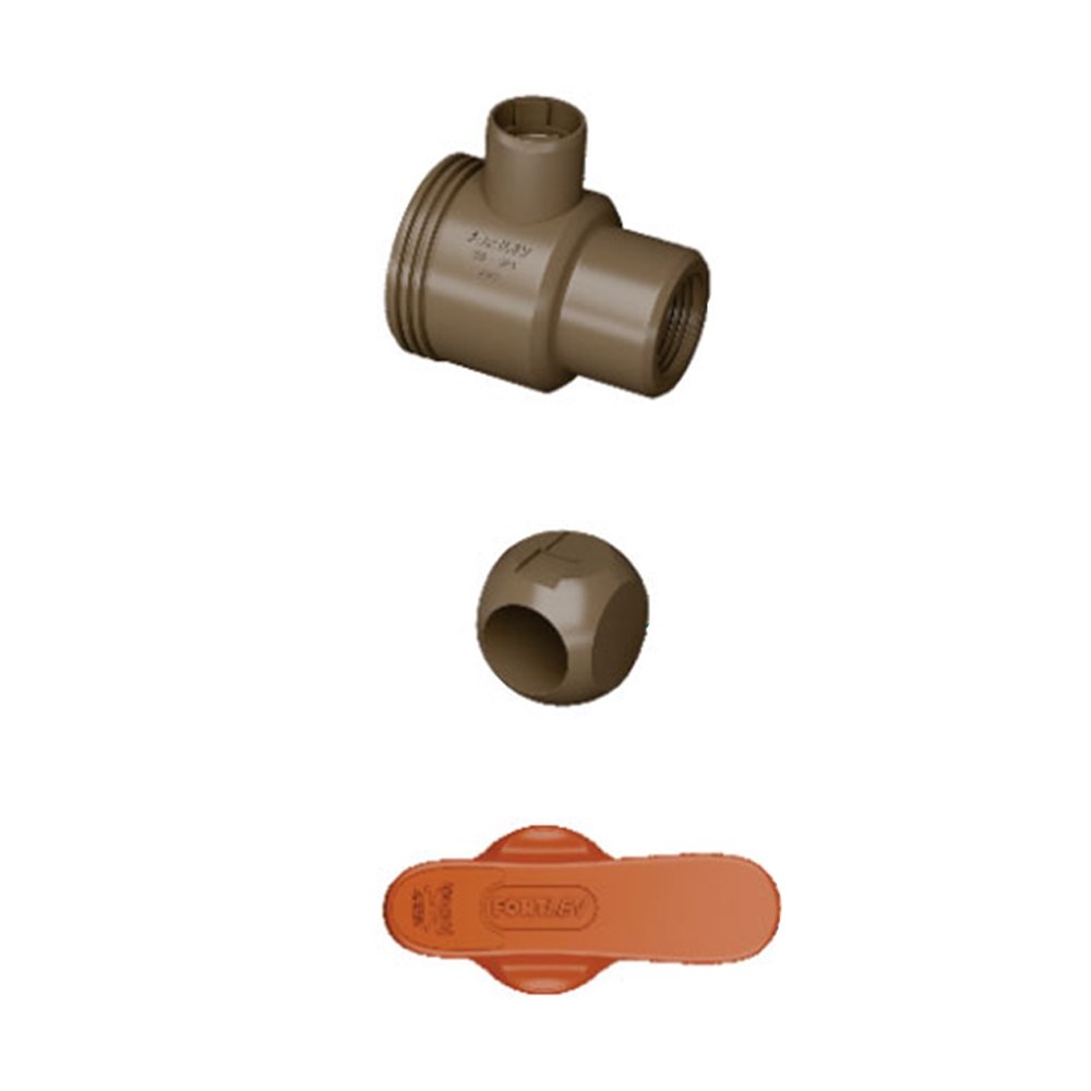 Registro Esfera Fortlev com União Soldável PVC 20mm - Embalagem com 10 Unidades