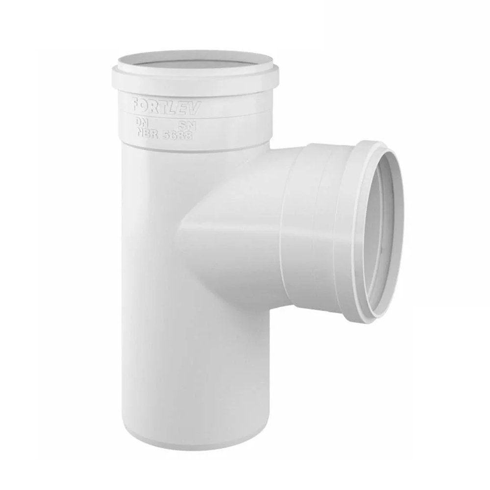 Tee Esgoto Fortlev 100mm - Embalagem com 10 Unidades