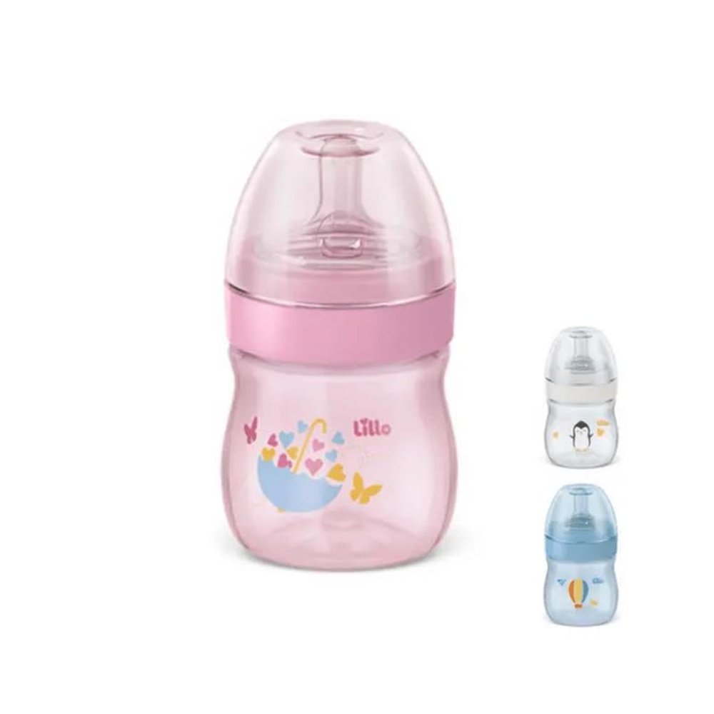 Mamadeira Evolution Lillo 0-6 Meses 150ml Rosa Claro