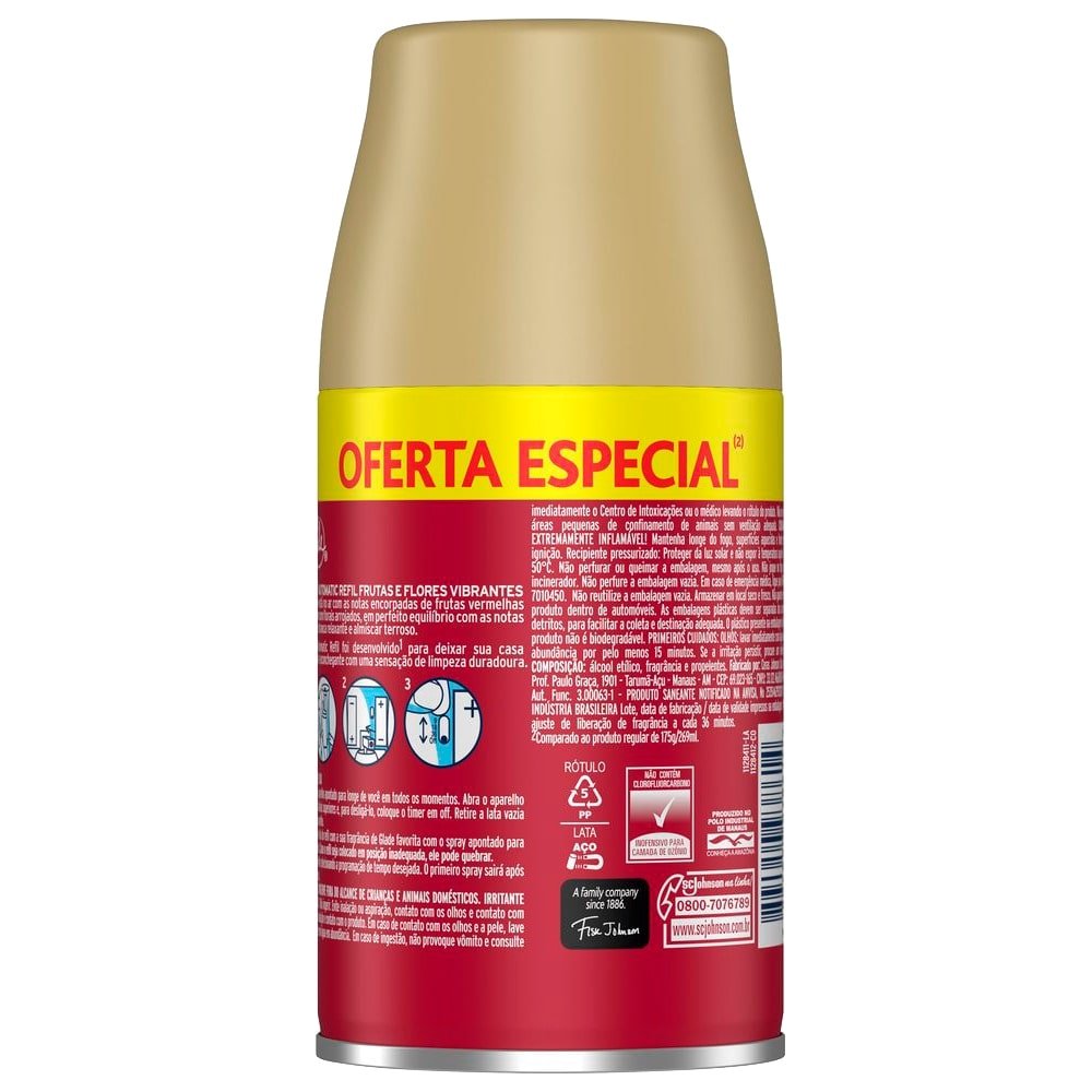 Desodorizador Glade Automatic Spray Frutas e Flores Vibrantes Refil 269ml Oferta Especial