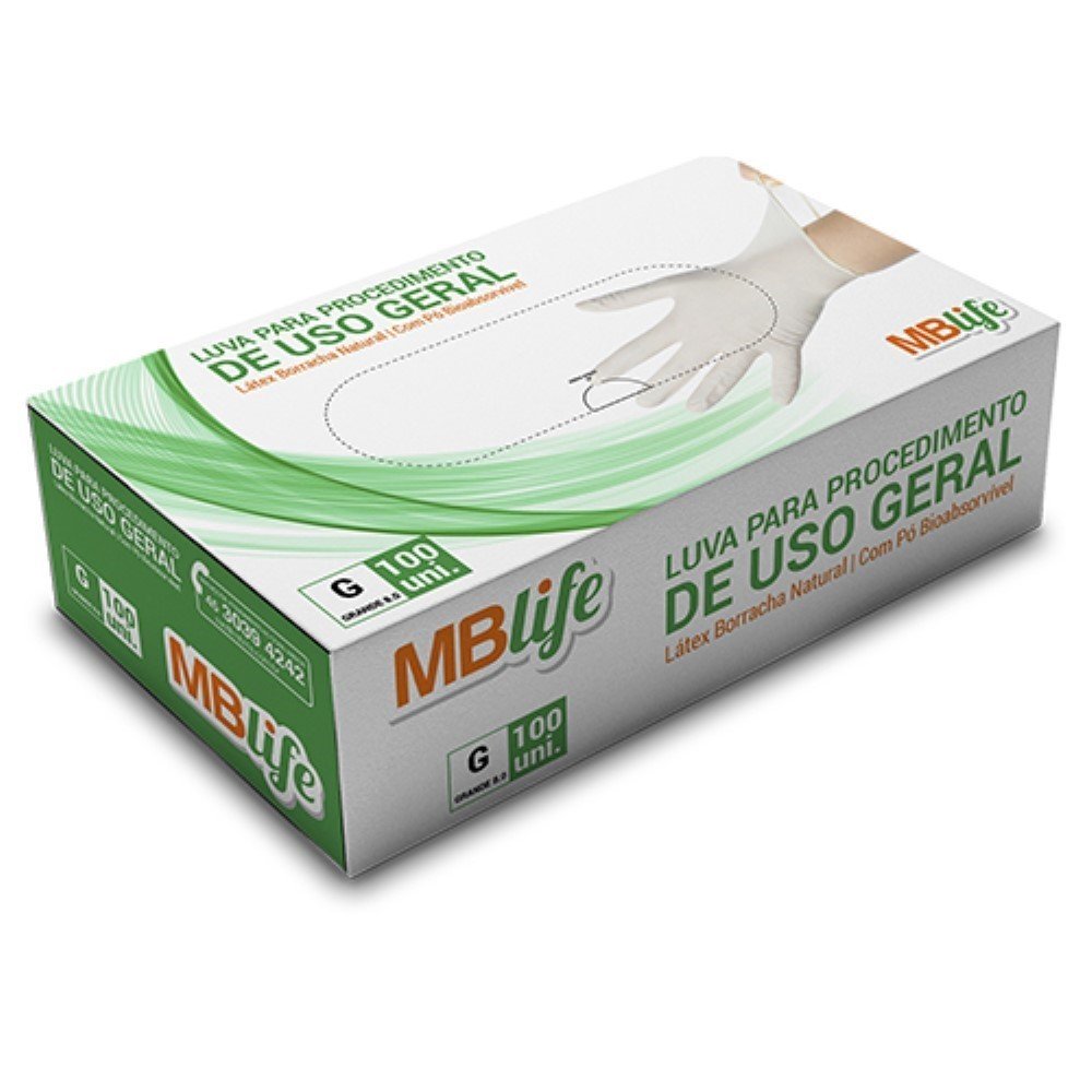 Luva Latex Medix Nao Cirurgica Com Po G Com 100 Unidades