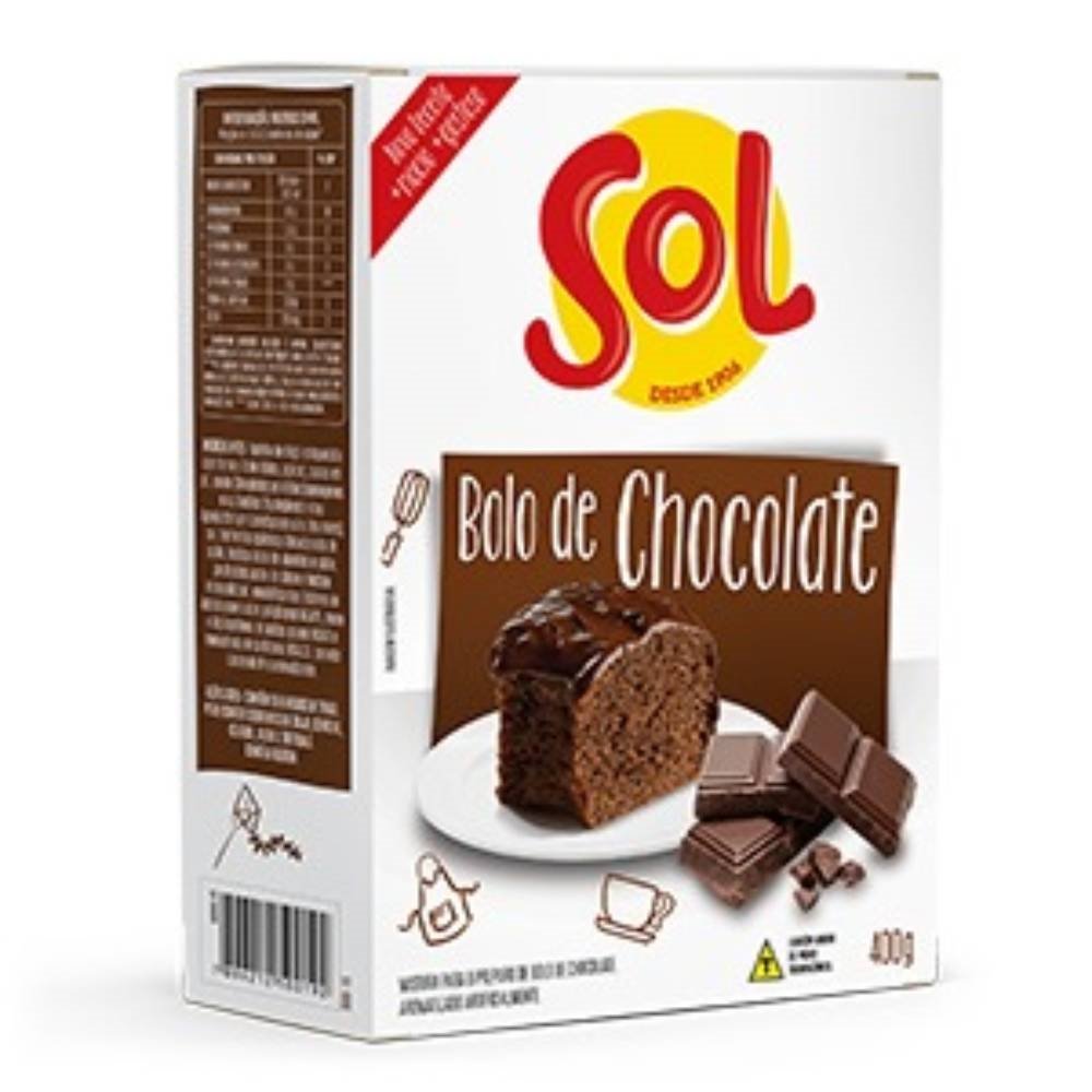 Mistura para Bolo Sol Chocolate 400g Embalagem com 12 Unidades