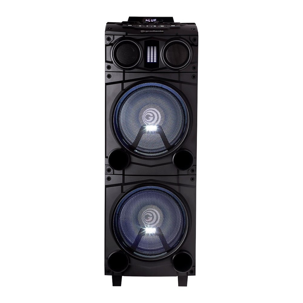 Torre de Som Gradiente Black Blass GDB10M, 1200W Função Connect, Bluetooth/AUX/USB, Preto
