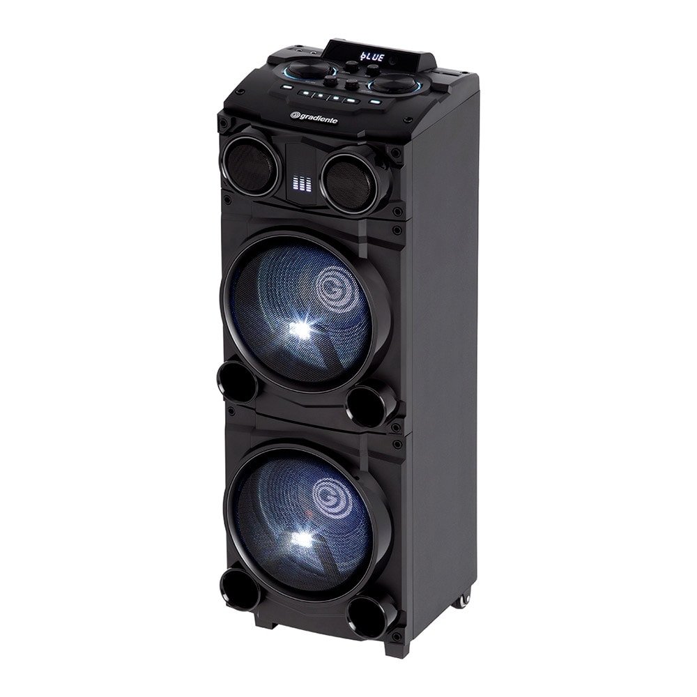 Torre de Som Gradiente Black Blass GDB10M, 1200W Função Connect, Bluetooth/AUX/USB, Preto