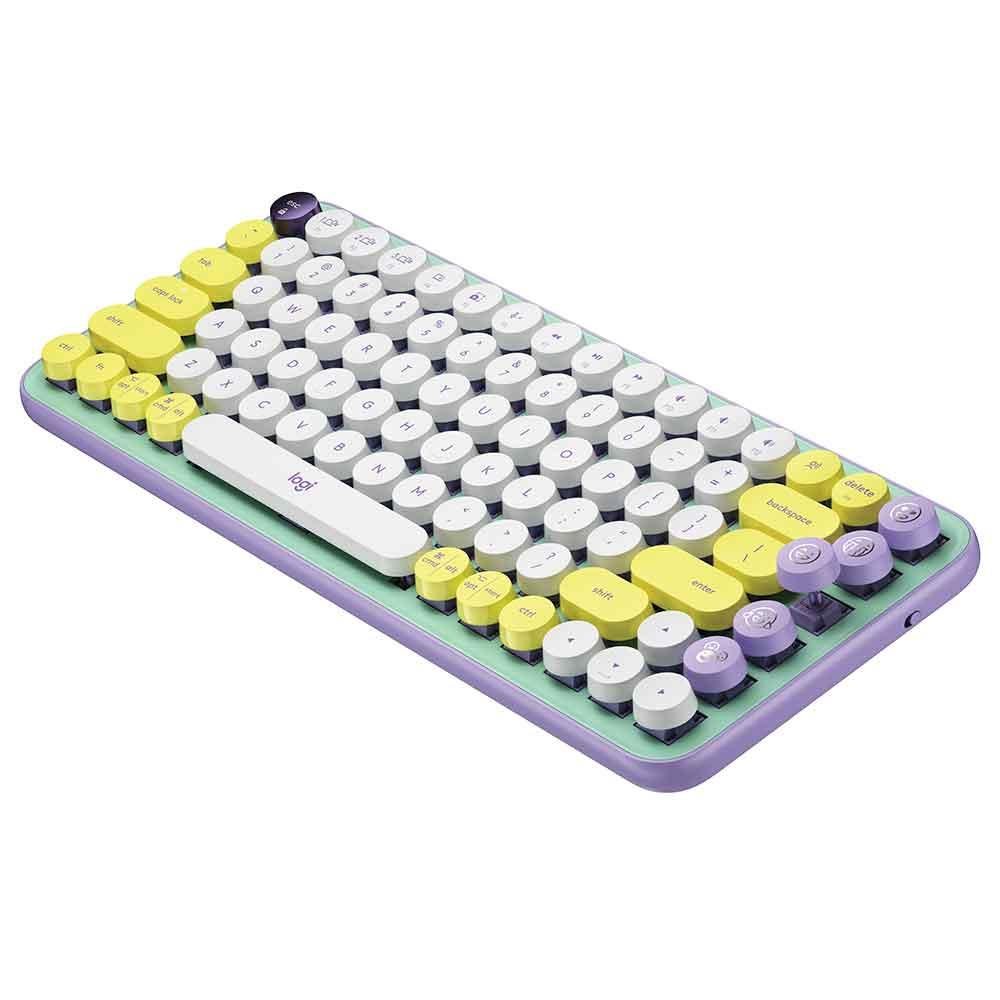 Teclado mecanico logitech pop keys sem fio lilas - 920-010711