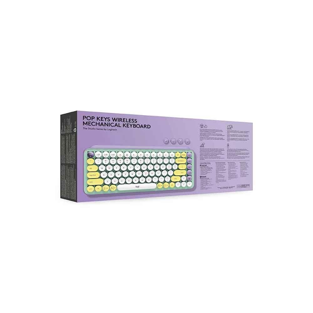 Teclado mecanico logitech pop keys sem fio lilas - 920-010711