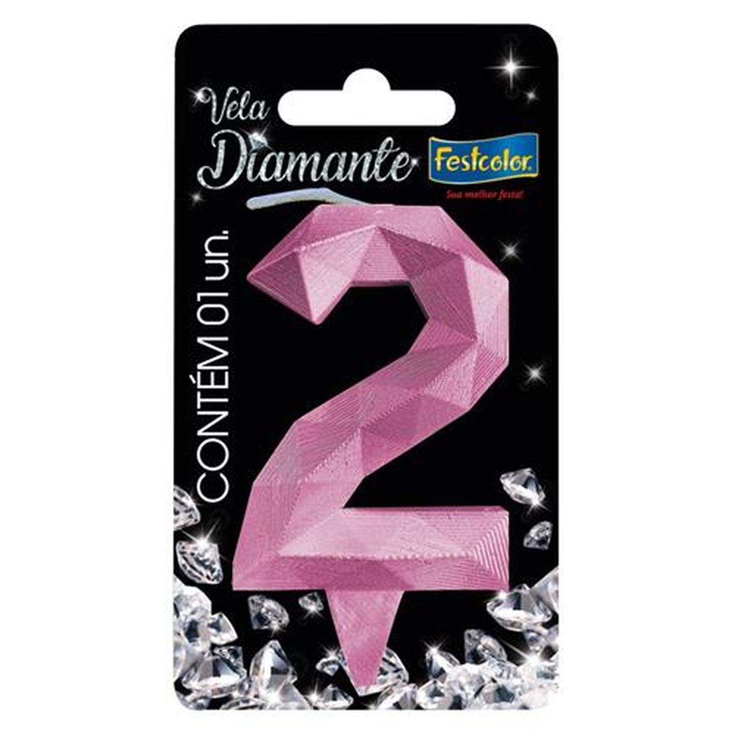 Vela Diamante Rosa N 2