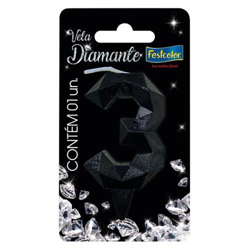 Vela Diamante Preta N 3