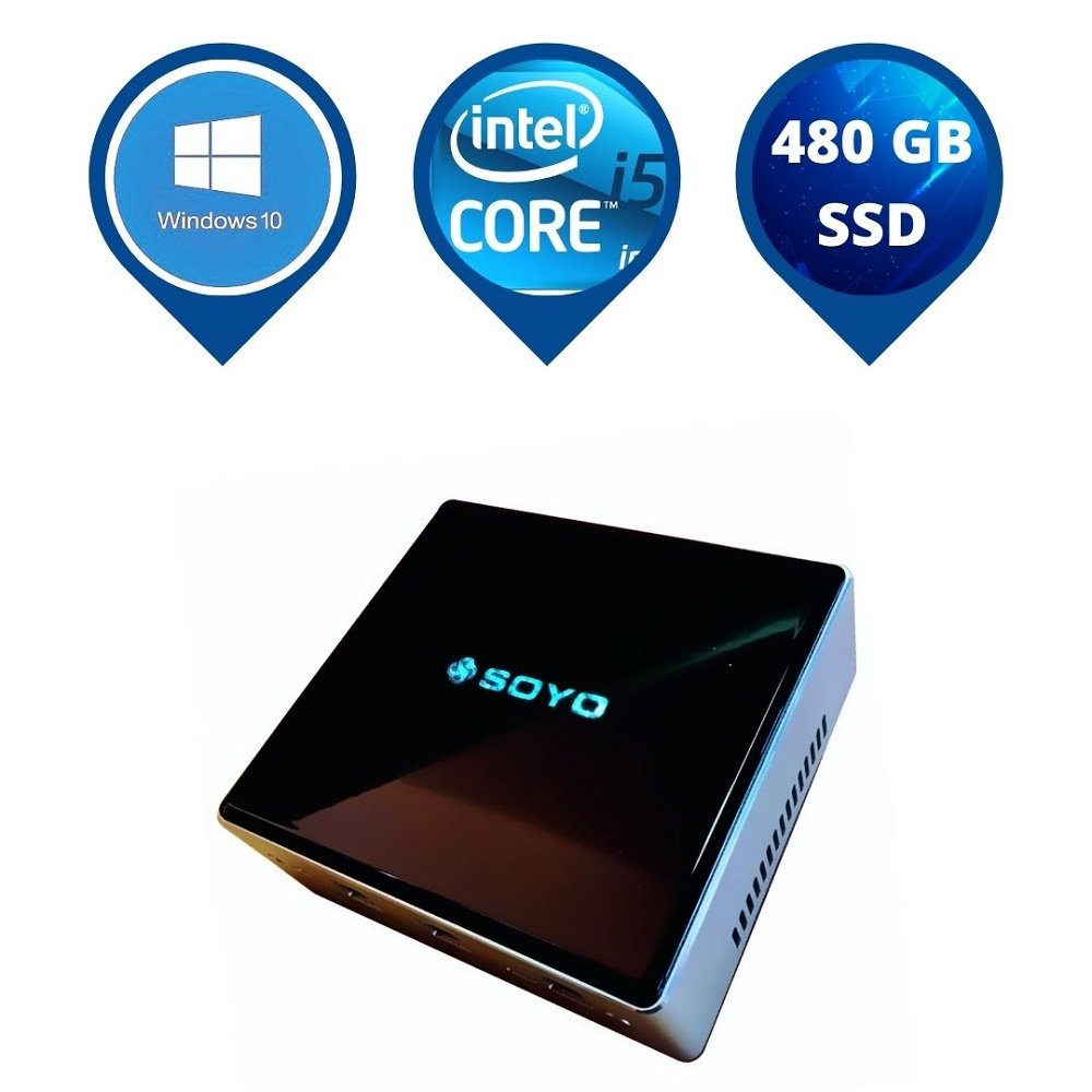 Mini PC NUC Intel Core i5-10210U, 16GB DDR4 , 480 SSD e Windows 10 - Soyo