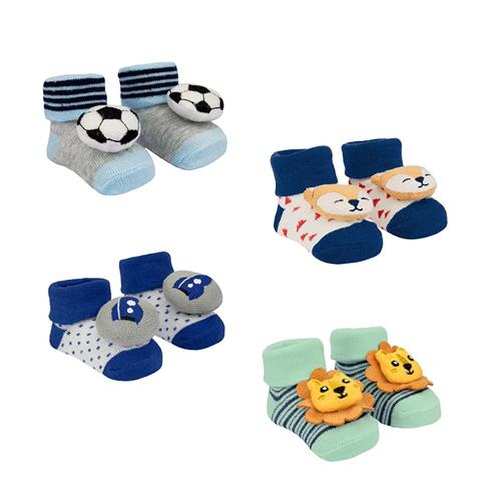 Kit Meia Infantil Bichinhos Rn Masculino Pimpolho Com 8 Pares.