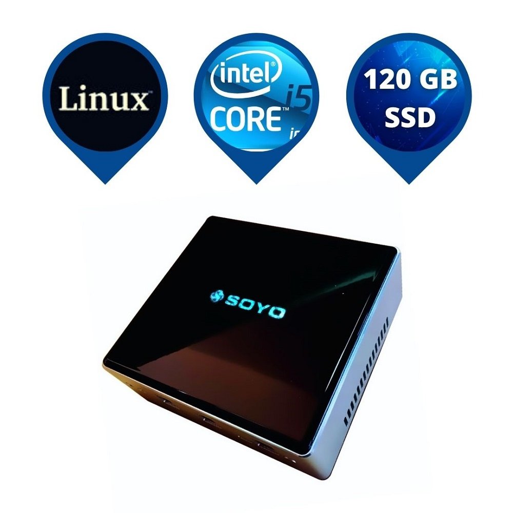 Mini PC NUC Intel Core i5-10210U, 8GB DDR4 , 120 SSD e Linux - Soyo
