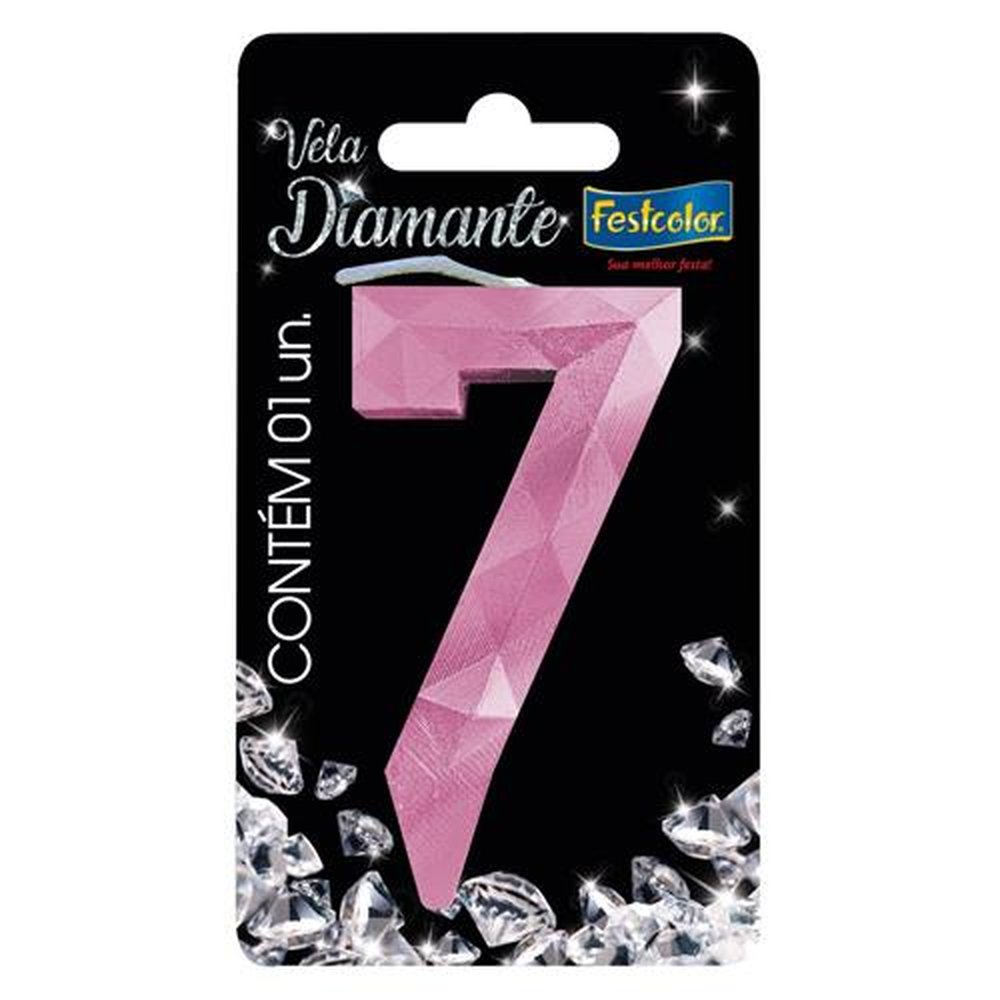 Vela Diamante Rosa N 7