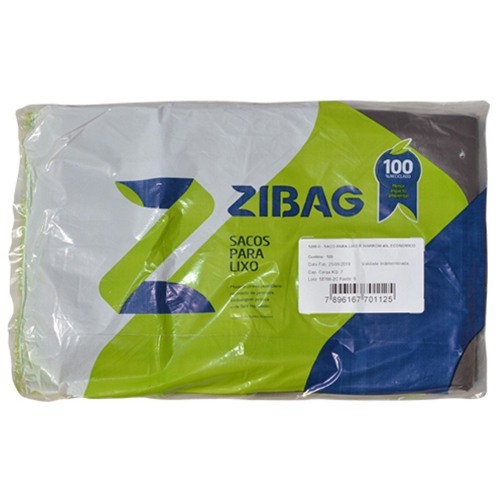 Saco Marrom 40 Litros Para Lixo Azeplast 100 unidades