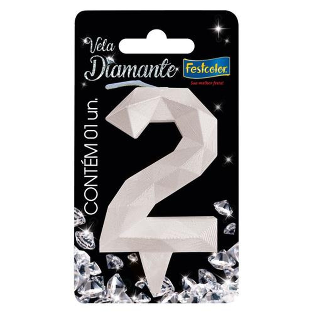 Vela Diamante Branca N 2