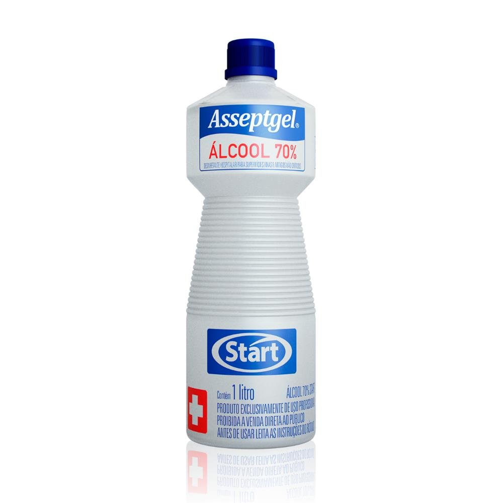 Alcool Líquido 70% Desinfetante Asseptgel Start 1 Litro