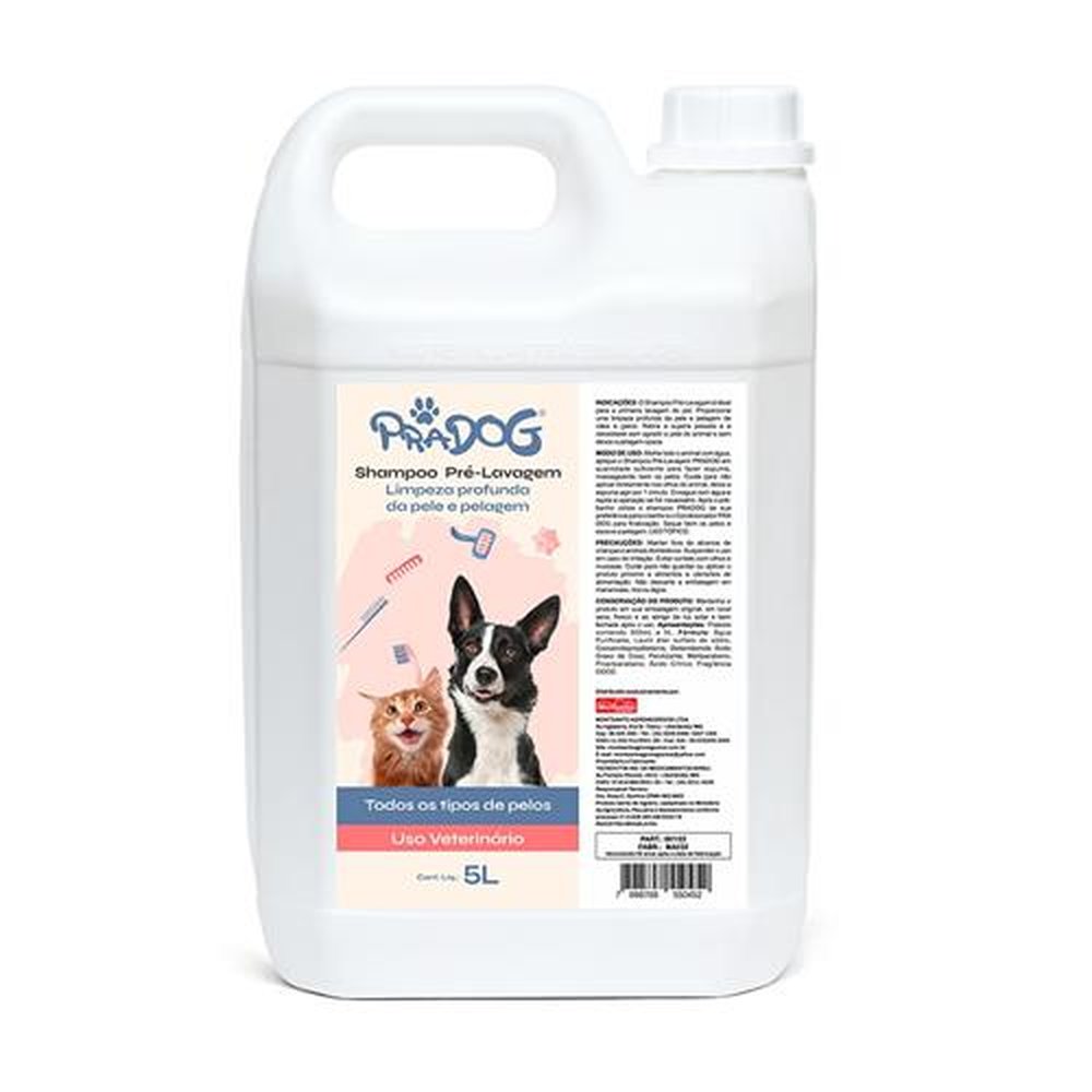 Pradog Shampoo Pré-Lavagem Galão 5 Litros Montsanto. Para Cães E Gatos.