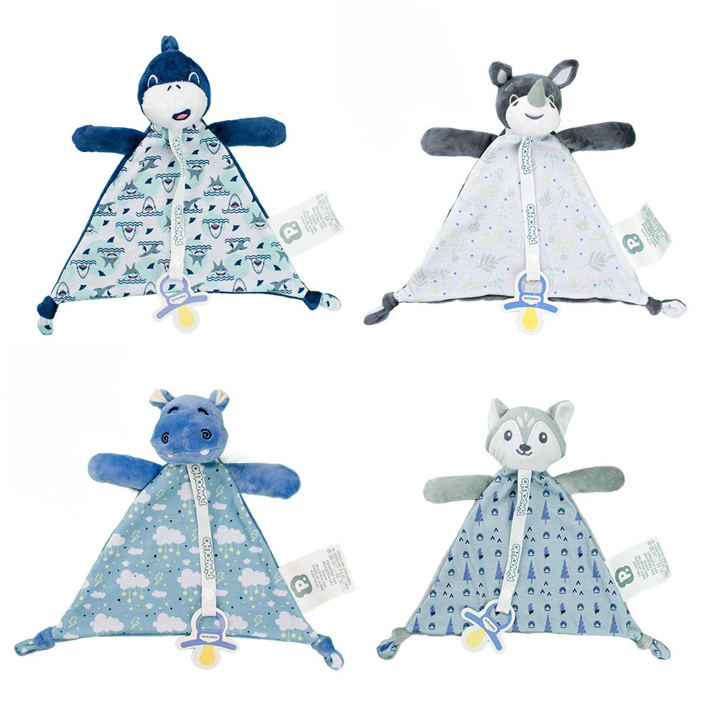 Kit Naninha Com Prendedor De Chupeta Tamanho Único Masculino Pimpolho Caixa Com 8 Unidades.