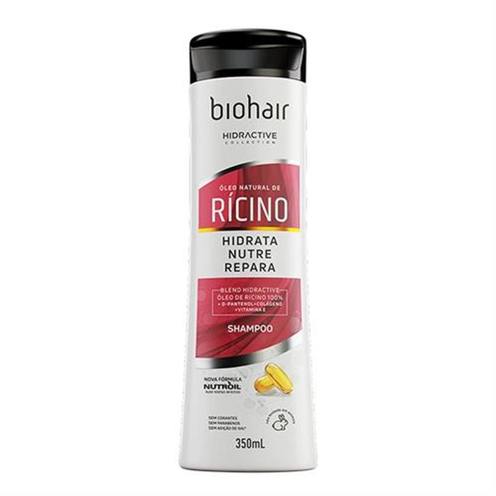 Biohair Hidractive Shampoo Oleo de Ricino 12x350ml