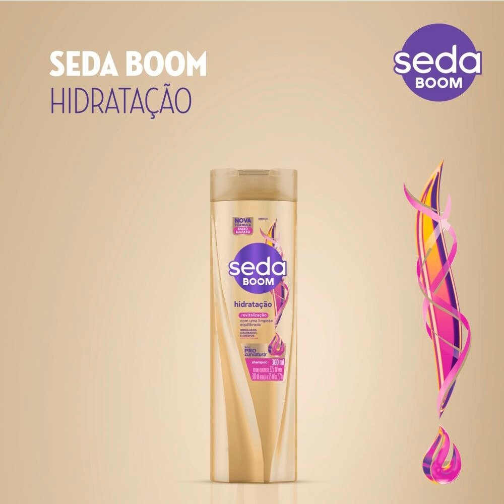 Shampoo Seda Boom Pro Curvatura Hidratação Revitalização 300ml