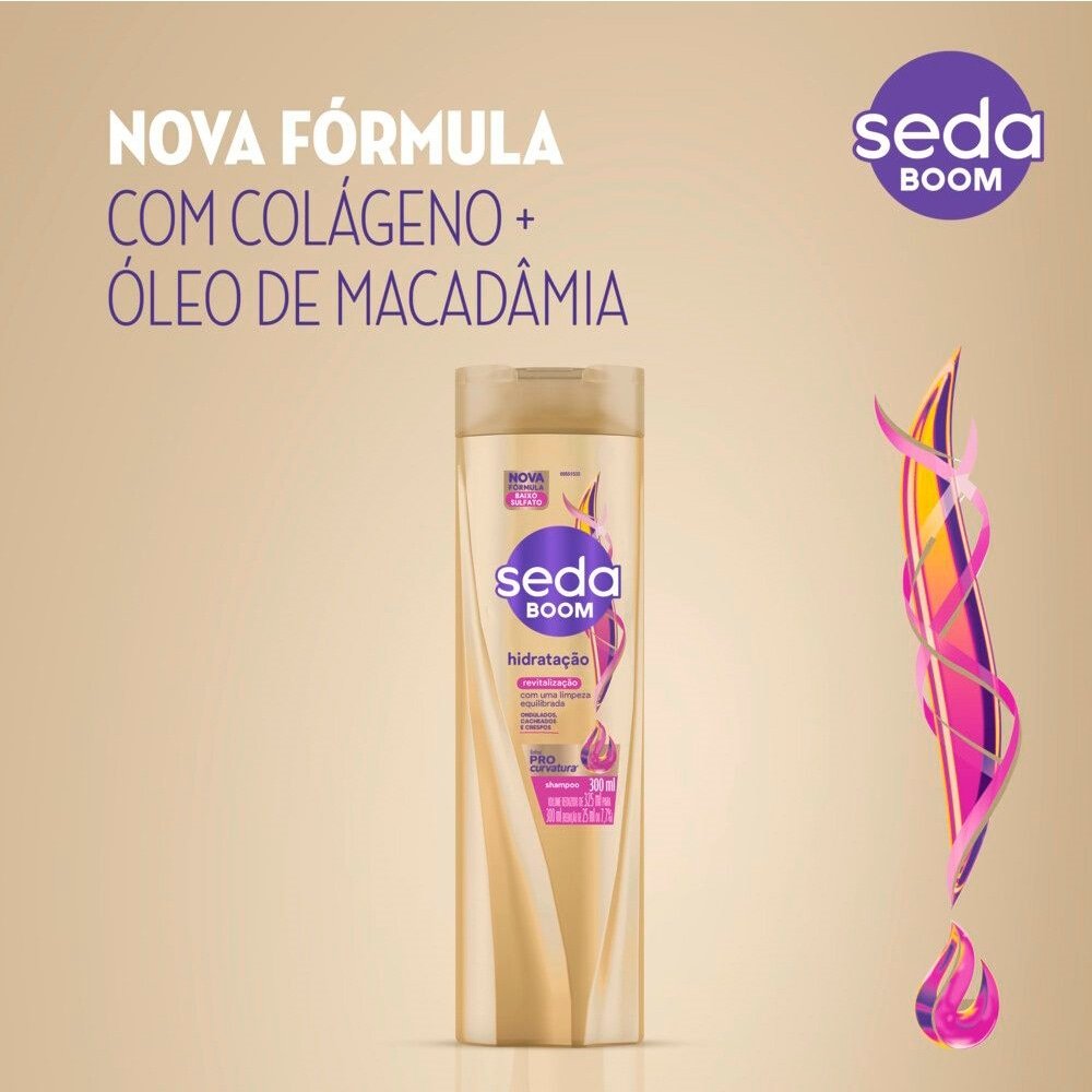 Shampoo Seda Boom Pro Curvatura Hidratação Revitalização 300ml