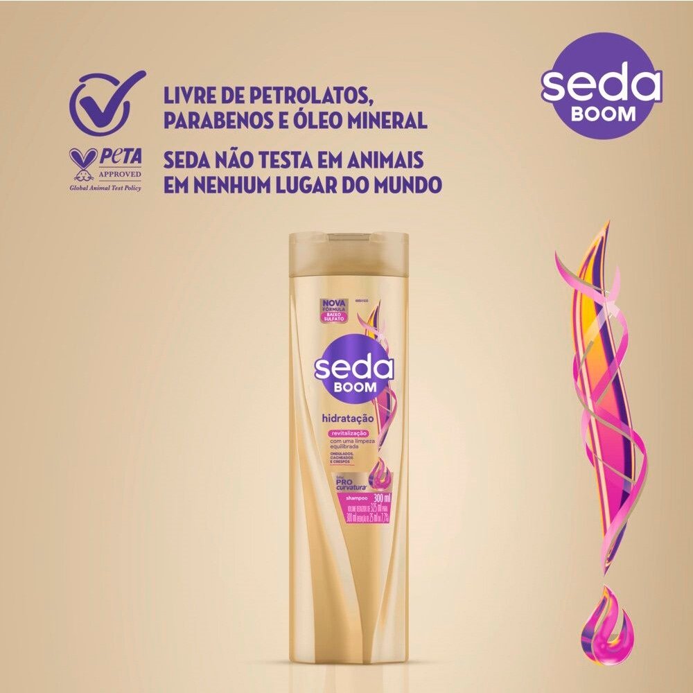 Shampoo Seda Boom Pro Curvatura Hidratação Revitalização 300ml