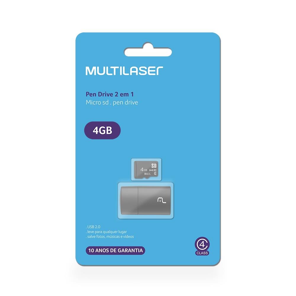 2X1:leitor USB + cartao de memoria classe 4 4GB - MC160