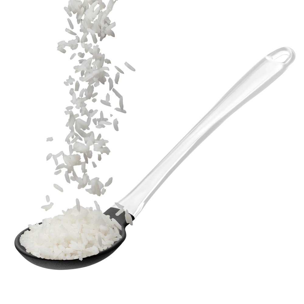 Colher De Arroz De Silicone - Cabo Acrílico Preto - UD028