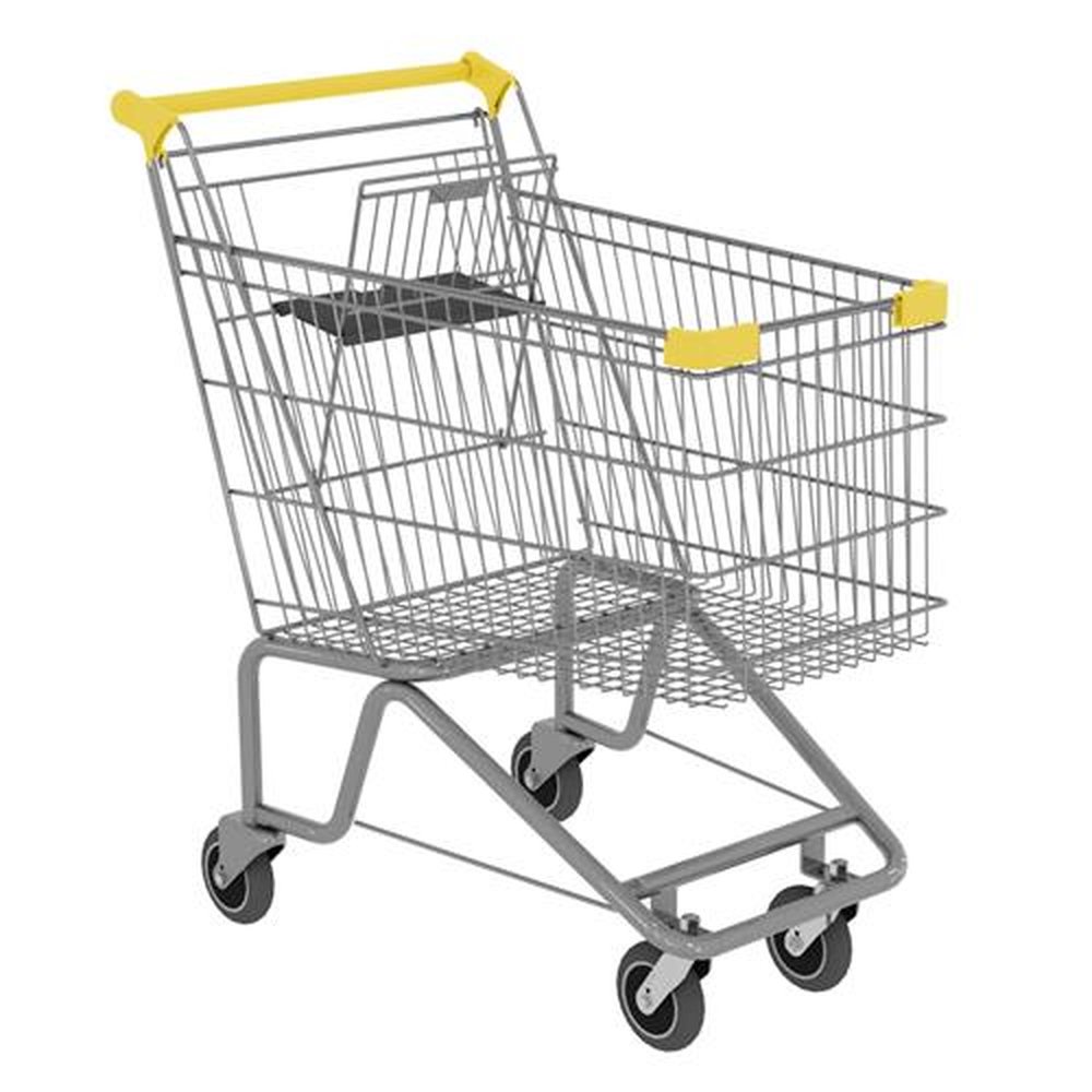 Carrinho De Compras Premium Lx 160LT - Com Porta Bebê - Amarelo