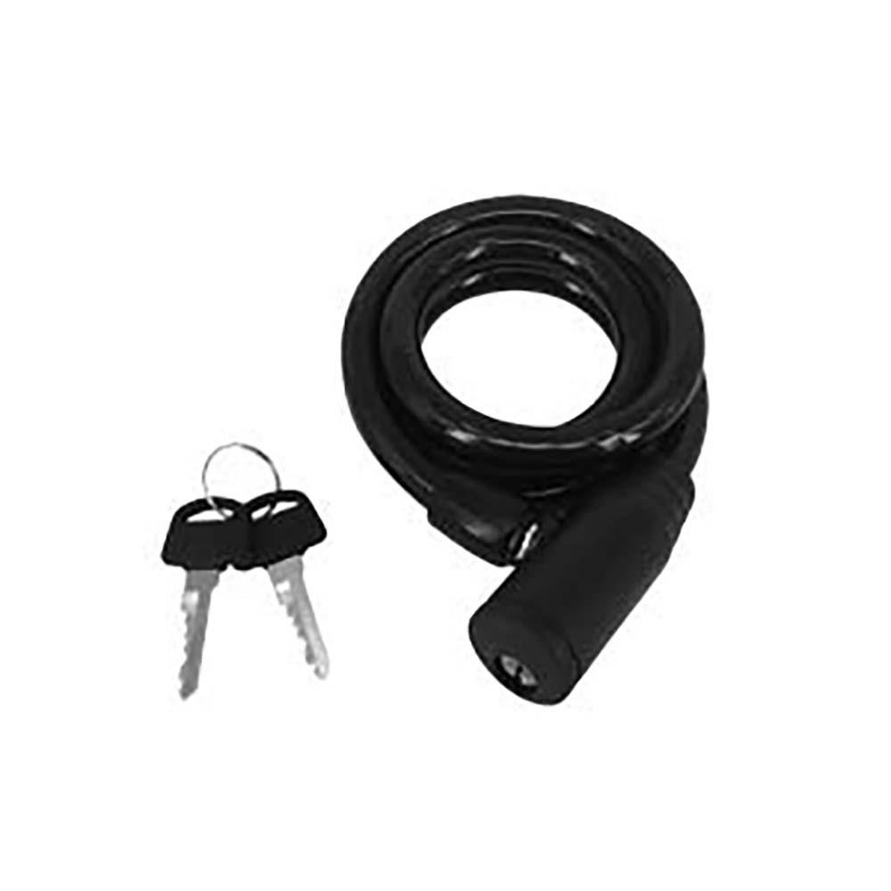 Cadeado com Chave para Bike 12mm de Diametro 100cm de Comprimento Aço/Silicone Preto Atrio - BI081