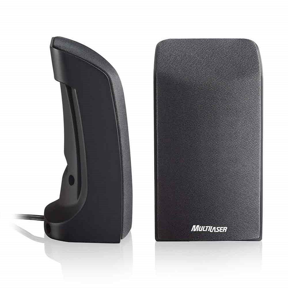 Caixa De Som Multilaser 2.0 1W USB Preta - SP093