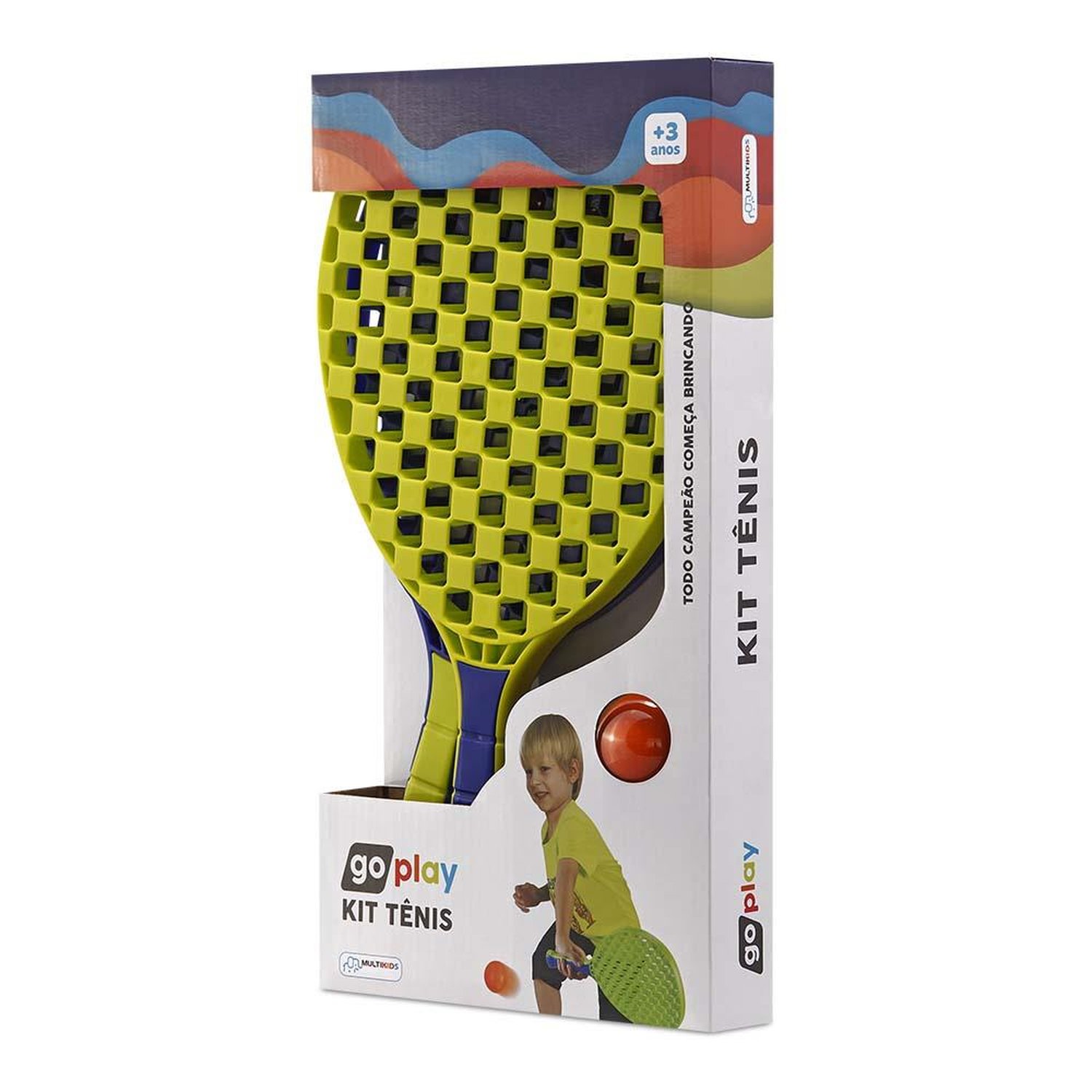 Go Play Kit Tênis com 2 Raquetes e Bolinha +3 Anos Multikids - BR949