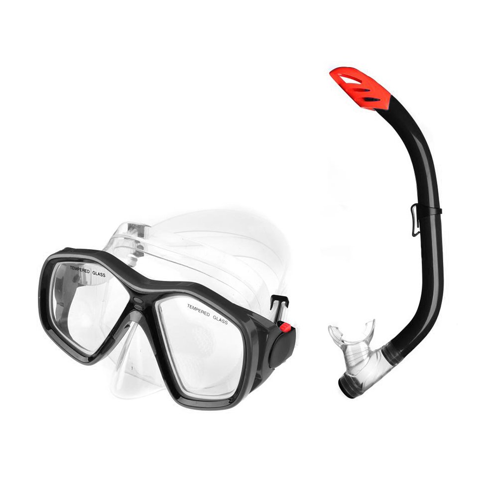 Kit Mergulho Mascara e Snorkel Adulto Preto - ES366