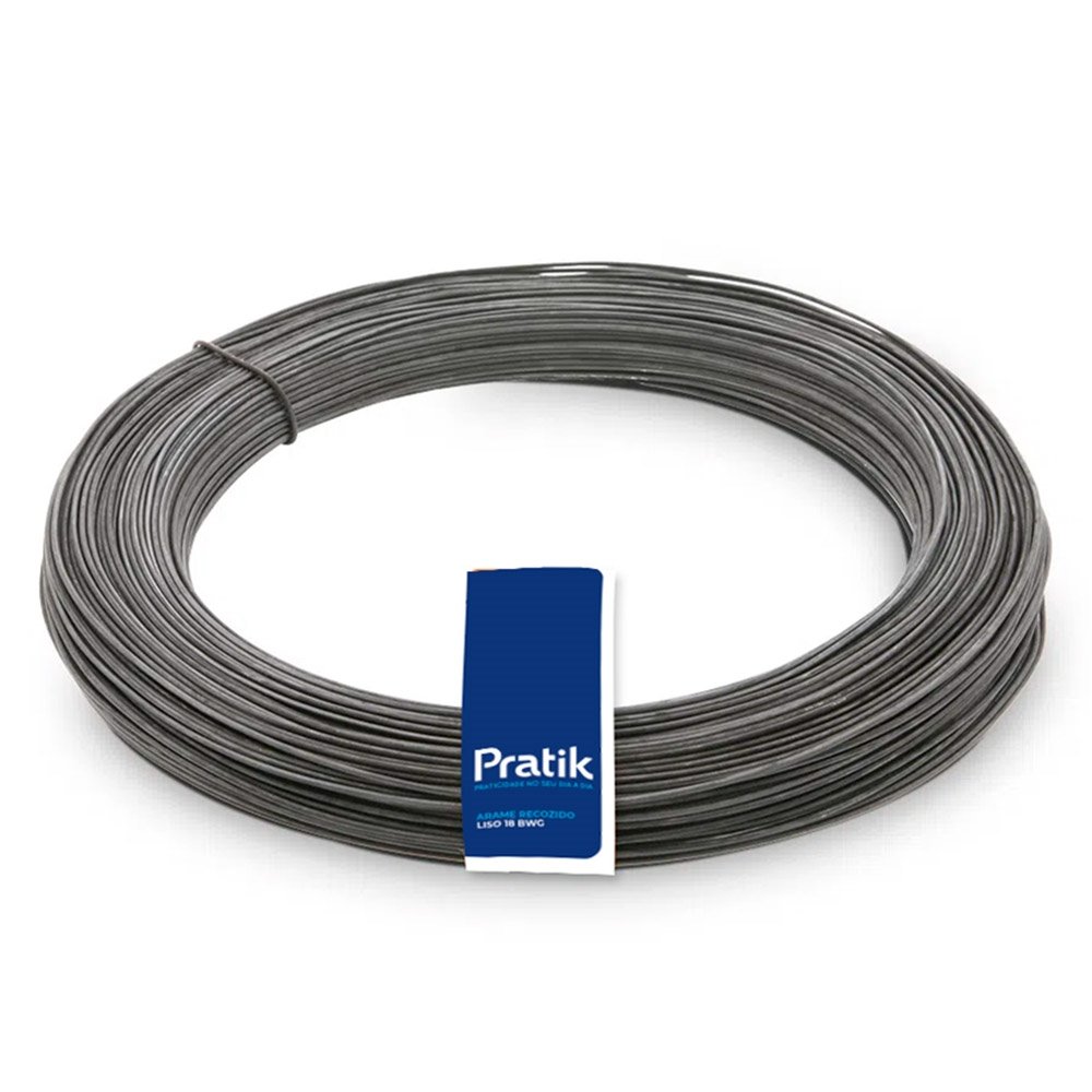 Arame Recozido Pratik Liso 18 BWG 1,24mm 1Kg Embalagem com 10 Unidades