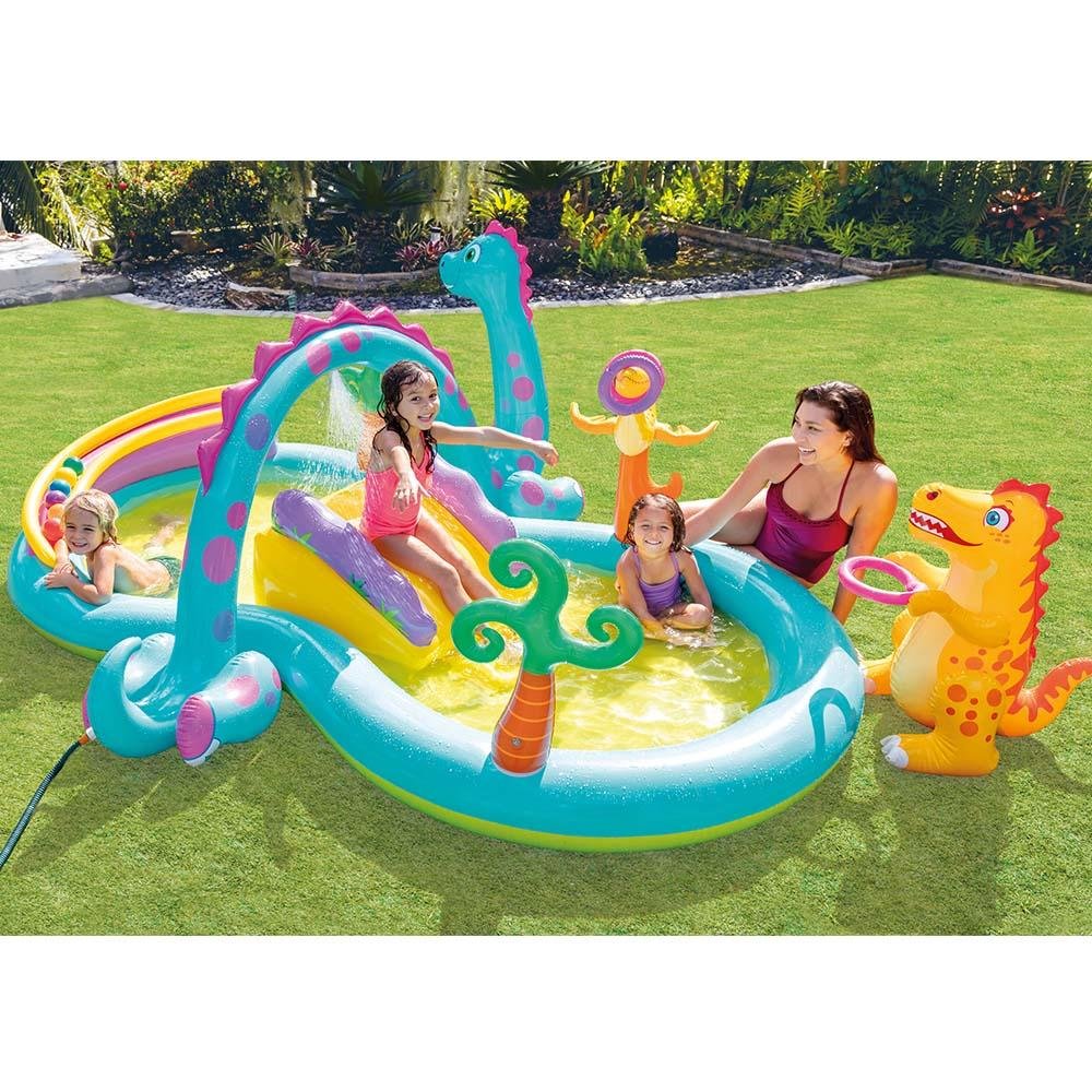 Piscina Inflável Playground Mundo Encantado dos Dinossauros 290L Intex - 57135NP