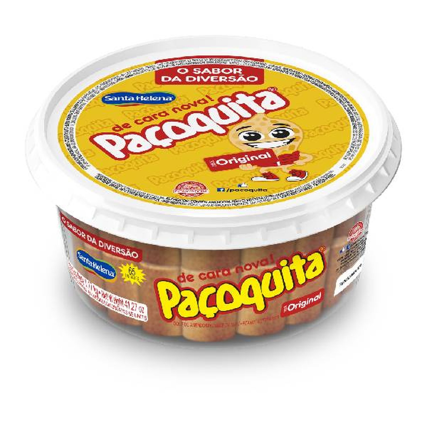 Paçoquita Rolha Desembalada Pote De 1,17Kg Com 65 Unidades