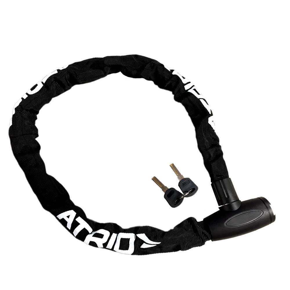 Cadeado de Corrente com Chave para Bike 8mm de Espessura 100cm de Comprimento e Revestimento em Poliester Preto Atrio - BI098