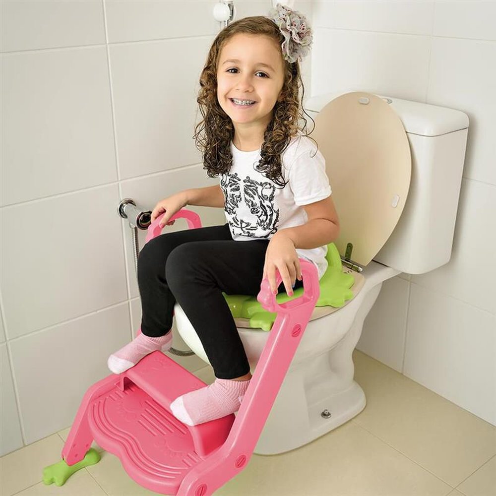 Redutor de Assento Multikids Baby Step Potty com Escada Rosa - BB052