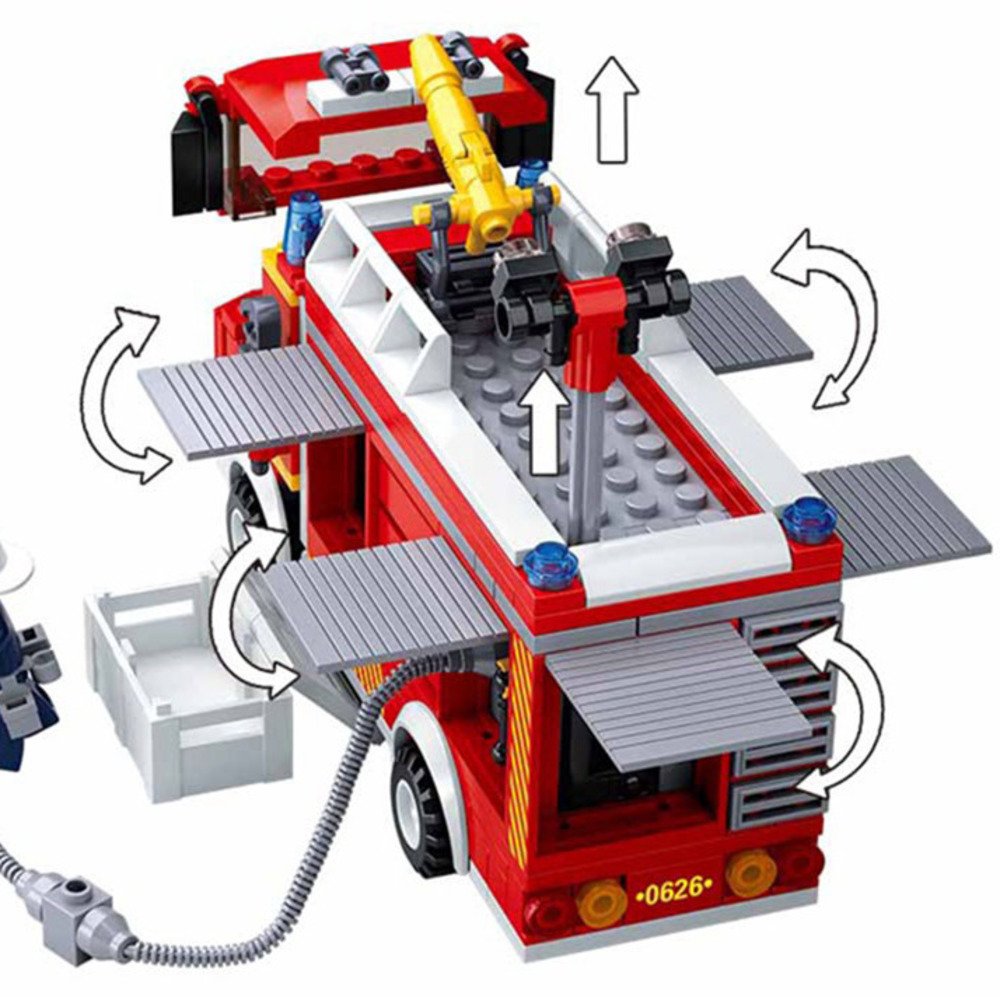 Blocos Caminhão de Bombeiro com Hidrante 343 Peças Multikids - BR1199