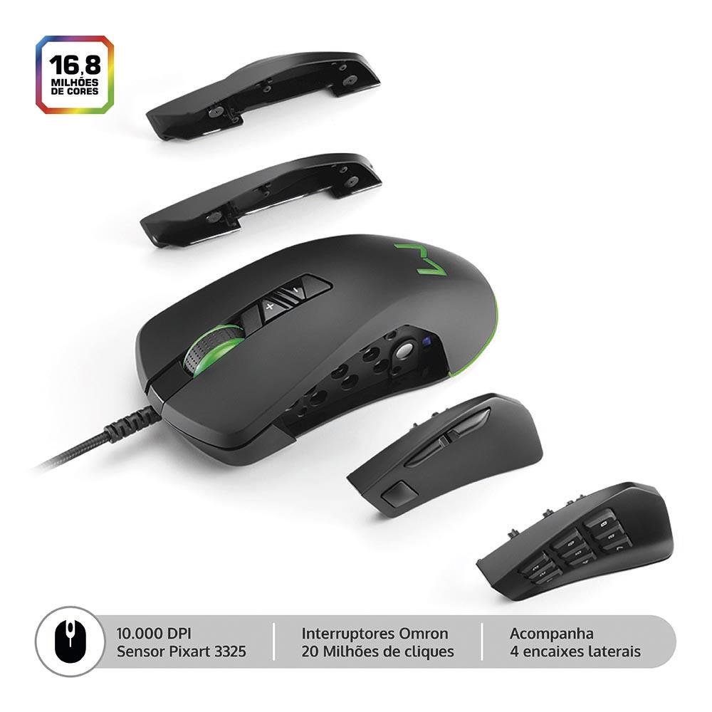 Warrior Moray mouse GAMER RGB 10000DPI PERSONALIZAVEL - MO278